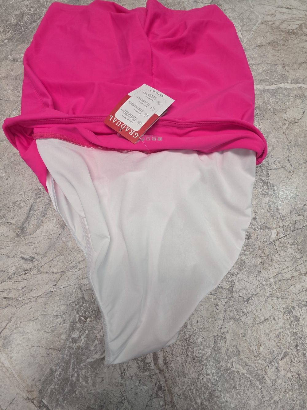 High-Waist Athletic Shorts in Fuchsia Pink With Built In Lining - Picture 4 of 6
